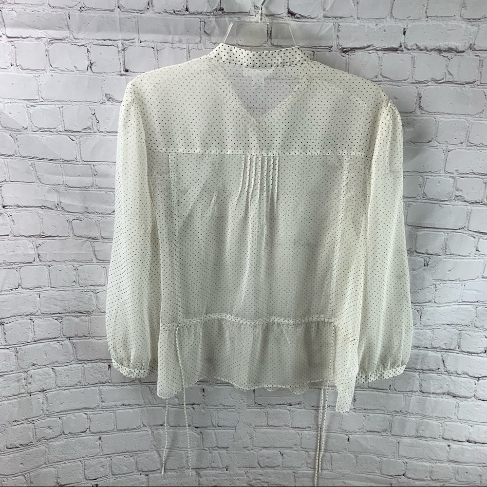 LOFT Sheer Polka Dot Blouse - Picture 4 of 5